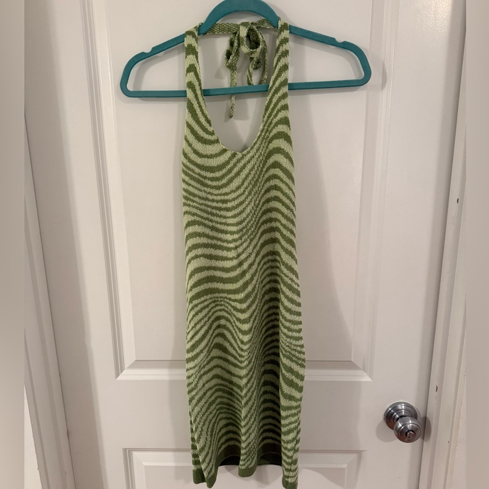 Green Retro Crochet Dress